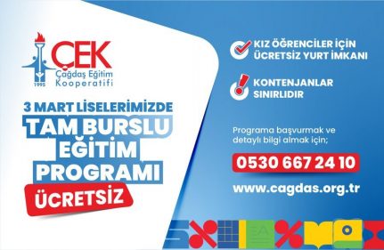 ÇAĞDAŞ EĞİTİM KOOPERATİFİ TAM BURSLULUK PROGRAMI İLE “NİTELİKLİ EĞİTİM, ÇAĞDAŞ YARINLAR”